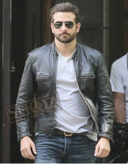 Burnt Bradley Cooper (Adam Jones) Black Leather  Jacket
